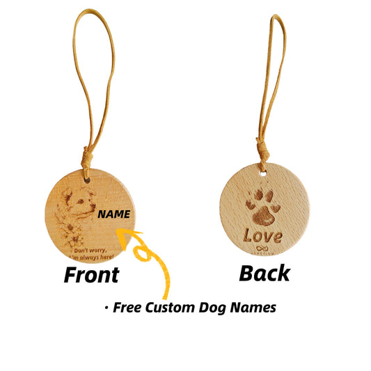 Gift for Bichon Frise Owners – Companion Energy Wooden Token | Home Decoration, Car Hang, Bag Charm