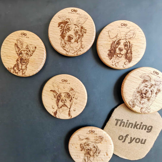 Easter Bunny Border Collie-pet-theme-desk-decor-wooden-magnetic-clip-zero-plastic-gift