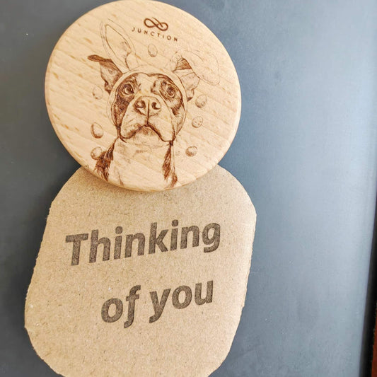 Easter Boxer-pet-theme-desk-decor-wooden-magnetic-clip-zero-plastic-gift