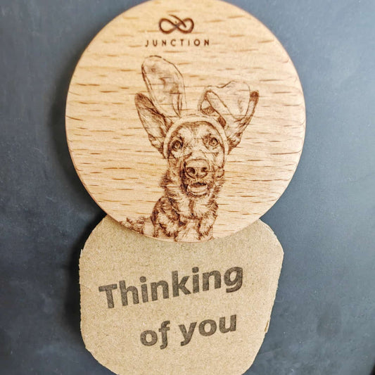 Easter German Shepherd-pet-theme-desk-decor-wooden-magnetic-clip-zero-plastic-gift