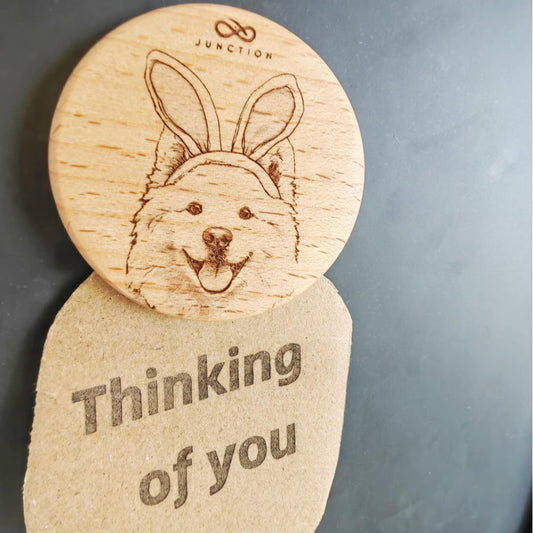 Samoyed Easter-pet-theme-desk-decor-wooden-magnetic-clip-zero-plastic-gift