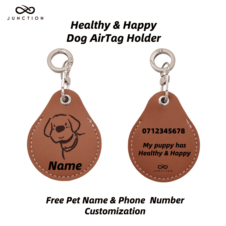 "Healthy & Happy" Dog AirTag Holder——Personalised Dog Name