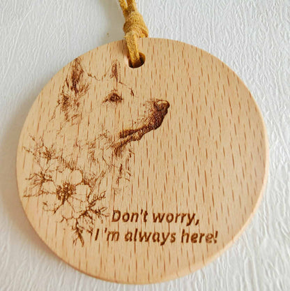 Gift for German Shepherd Owners –  Companion Energy Wooden Token | Home Decoration, Car Hang, Bag Charm