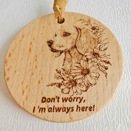 Gift for Beagle Owners -  Companion Energy Wooden Token | Home Decoration, Car Hang, Bag Charm