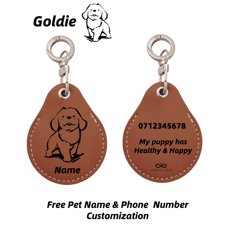 "Healthy & Happy" Dog AirTag Holder——Personalised Dog Name