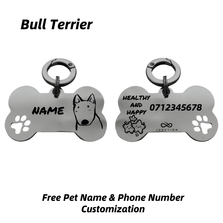 "Healthy & Happy" Personalized Engraved Stainless Steel Dog ID Tag