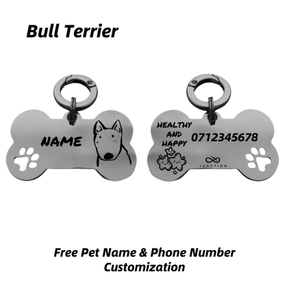 "Healthy & Happy" Personalized Engraved Stainless Steel Dog ID Tag
