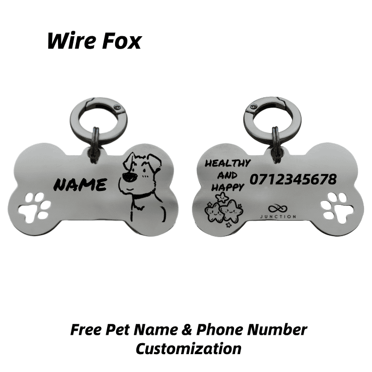 "Healthy & Happy" Personalized Engraved Stainless Steel Dog ID Tag