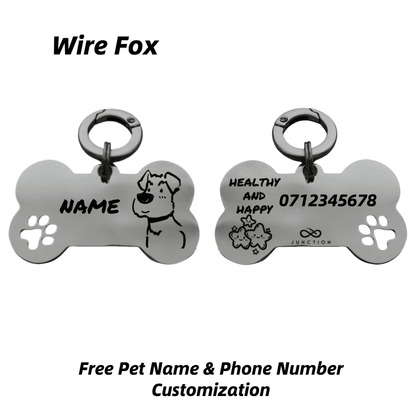 "Healthy & Happy" Personalized Engraved Stainless Steel Dog ID Tag