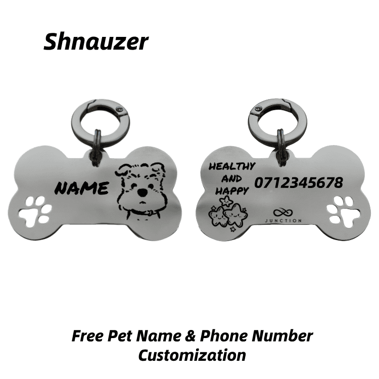 "Healthy & Happy" Personalized Engraved Stainless Steel Dog ID Tag