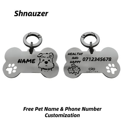 "Healthy & Happy" Personalized Engraved Stainless Steel Dog ID Tag