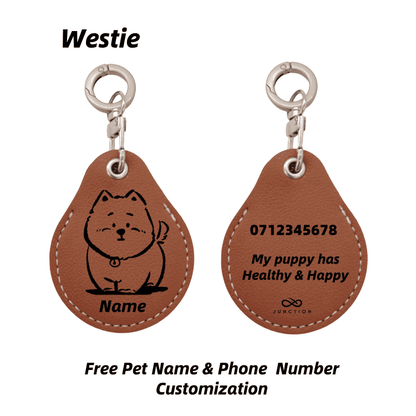 "Healthy & Happy" Dog AirTag Holder——Personalised Dog Name