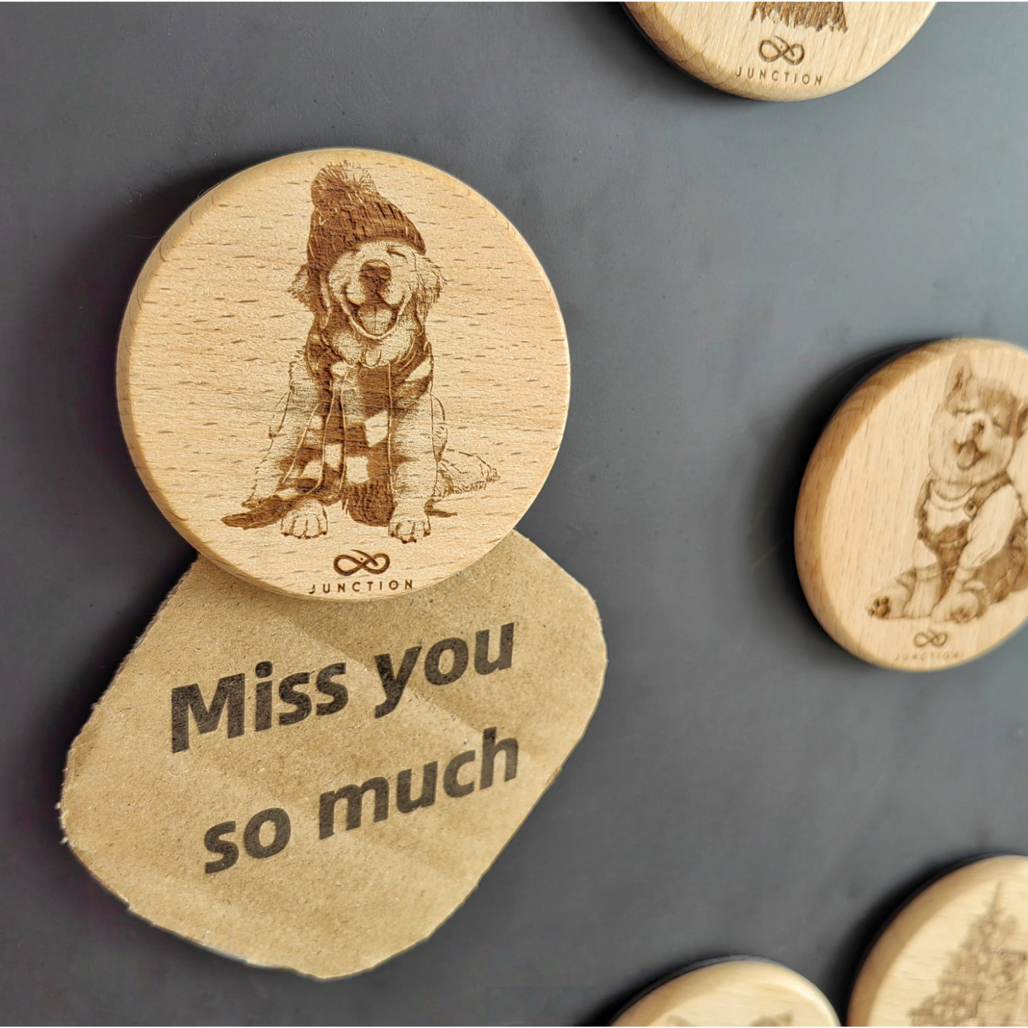 Handcrafted Wooden Dog Memorial Gift, Custom Golden Retriever Refrigerator Magnet, Pet Loss Sympathy Gift, Pet Lover Home Deco