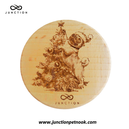 Pug Natural Beechwood Sticky Christmas Note Magnets / Fridge Magnets
