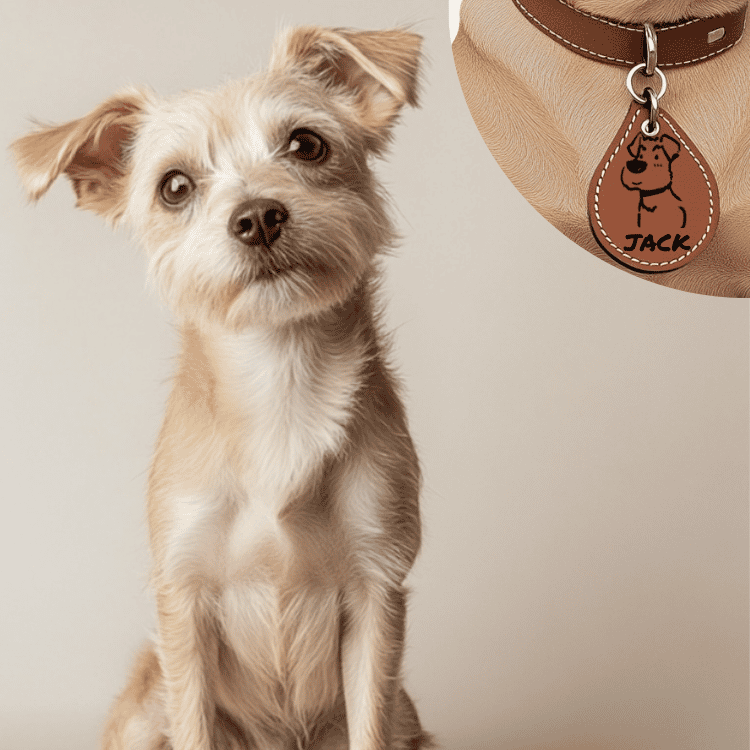 "Healthy & Happy" Dog AirTag Holder——Personalised Dog Name