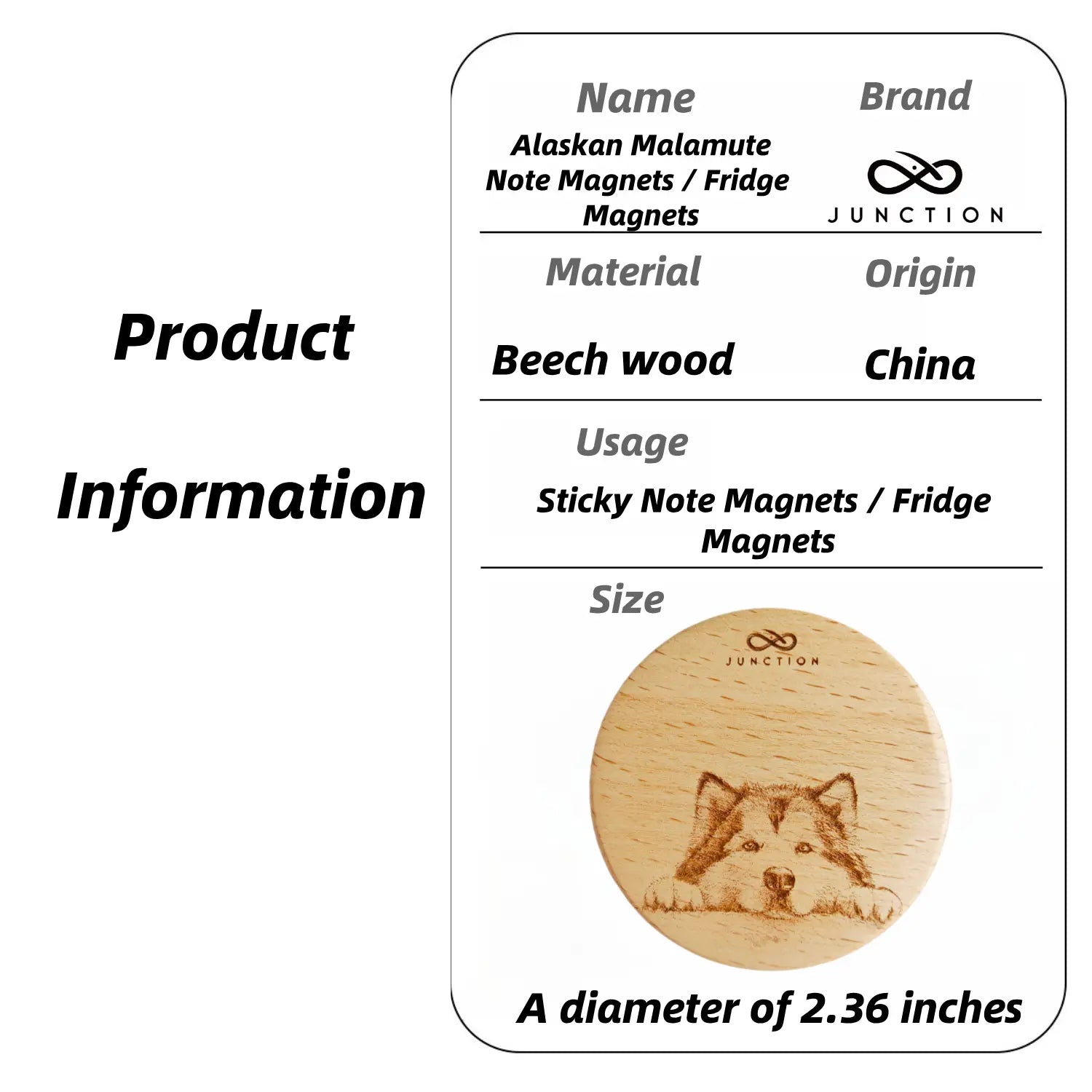 Alaskan-Malamute-fridge-magnet-note-holder-beechwood-uk
