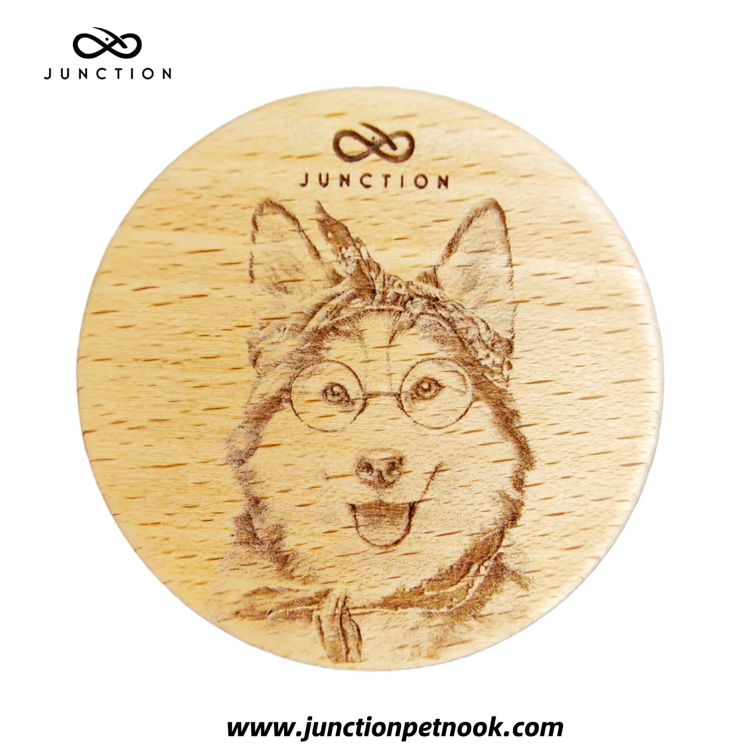 handmade-beechwood-pet-refrigerator-magnet-eco-friendly-note-holder-gift-for-pet-lovers- "The Sunny Smile" Alaskan