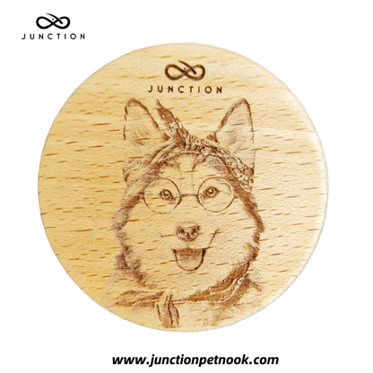 handmade-beechwood-pet-refrigerator-magnet-eco-friendly-note-holder-gift-for-pet-lovers- "The Sunny Smile" Alaskan