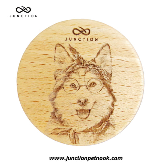 handmade-beechwood-pet-refrigerator-magnet-eco-friendly-note-holder-gift-for-pet-lovers- "The Sunny Smile" Alaskan