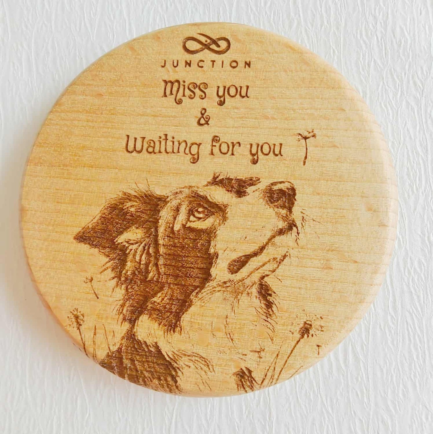 Border Collie miss you-unique-gift-for-pet-parents-natural-wood-grain-magnet-add-joy-to-pet-space
