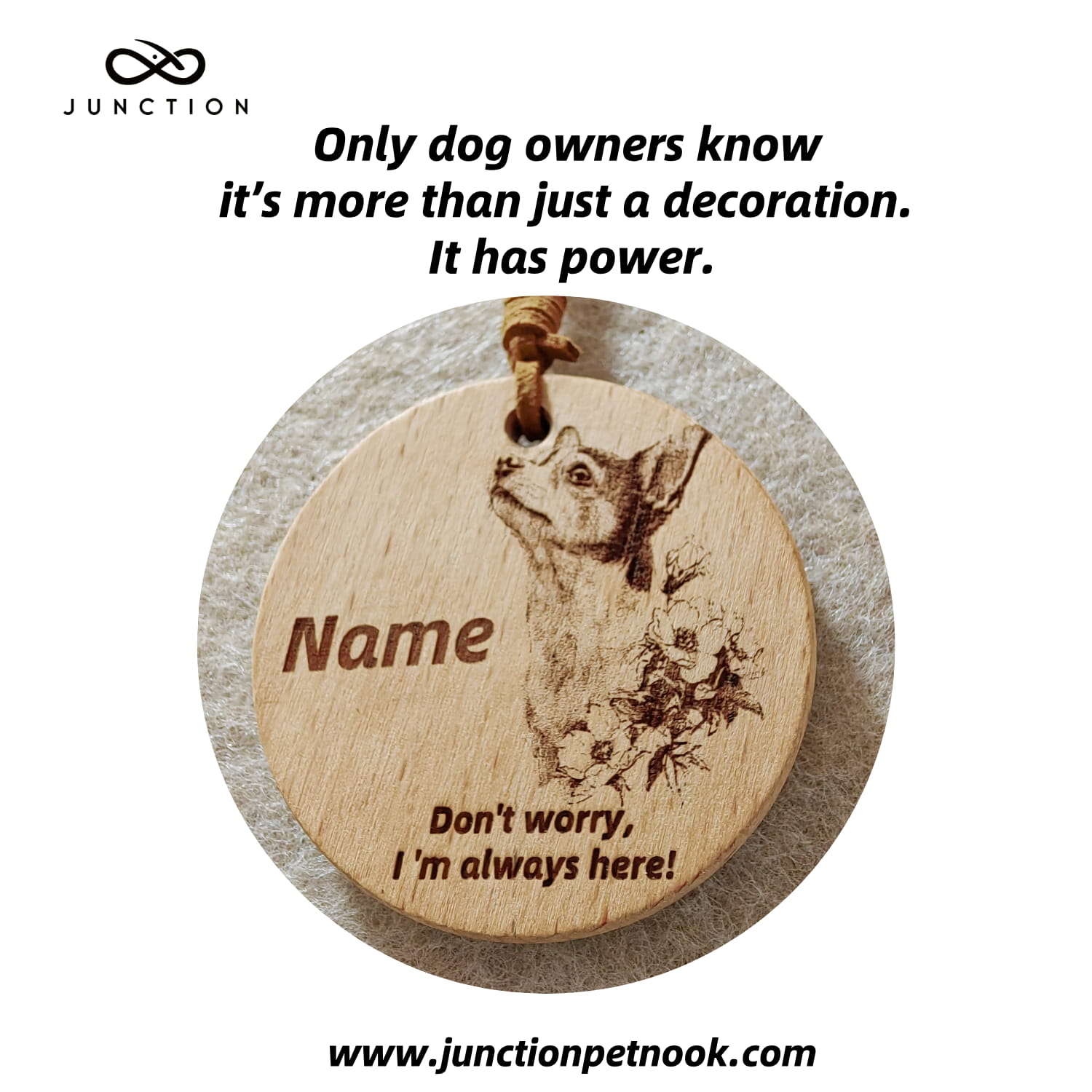 Chihuahua Companion Energy Wooden Pendant for dog lovers.