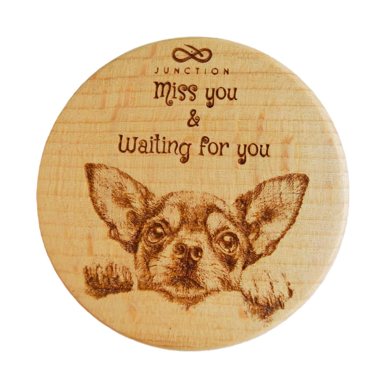 Chihuahua miss you-unique-gift-for-pet-parents-natural-wood-grain-magnet-add-joy-to-pet-space