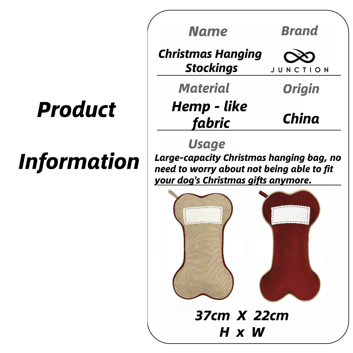Christmas Stockings Set of 2 Non-Toxic Pet Safe  Fireplace Mantel Decor