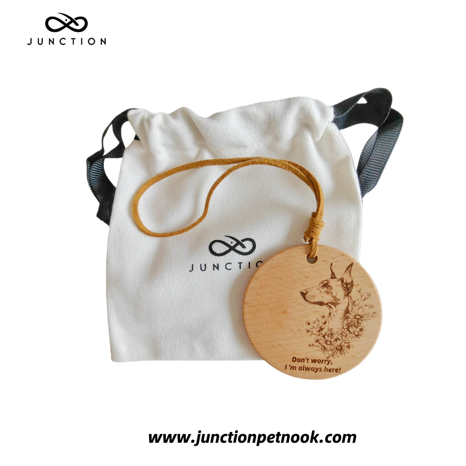 Doberman Pinscher love Companion Energy Wooden Pendant for dog lovers.