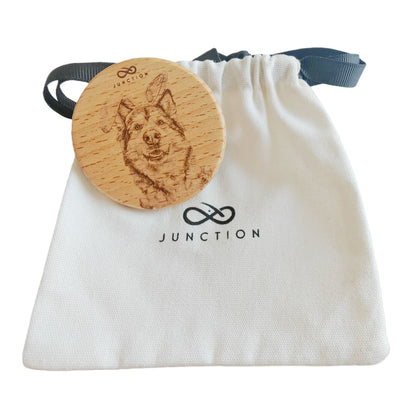  Easter "Snow Bunny" Alaskan-sustainable-pet-accessories-handcrafted-wood-fridge-magnet-eco-memorial-gift