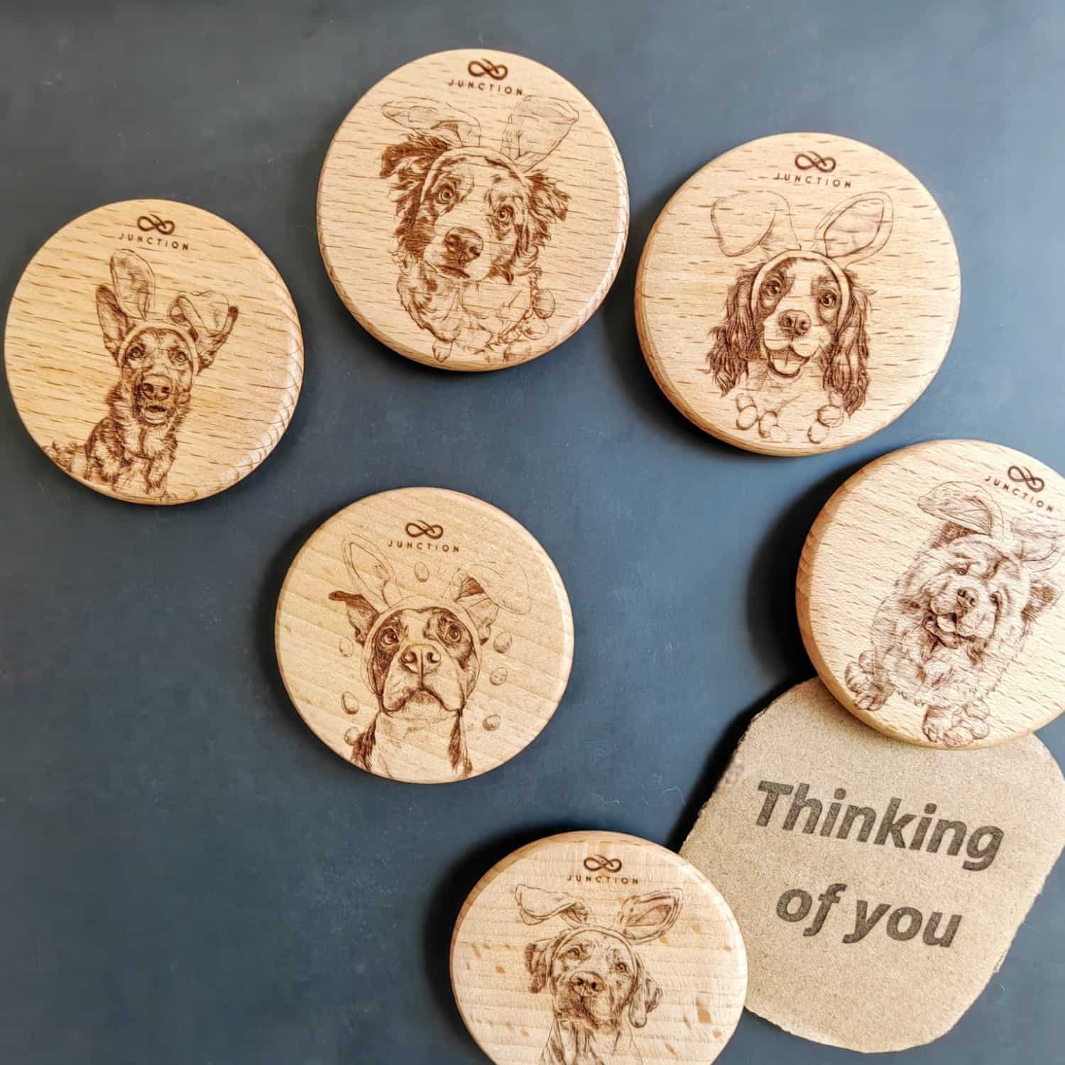 Easter Bunny Border Collie-pet-theme-desk-decor-wooden-magnetic-clip-zero-plastic-gift