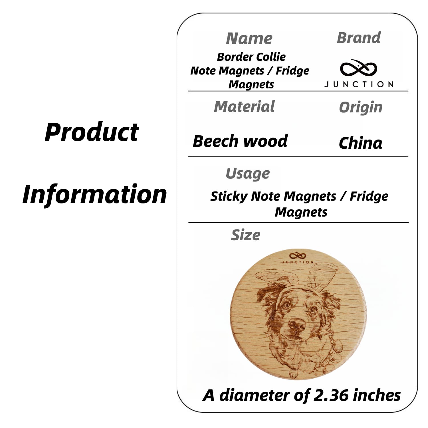 Easter Bunny Border Collie-artisanal-beechwood-pet-fridge-magnet-and-memo-holder-eco-conscious-gift-for-pet-owners