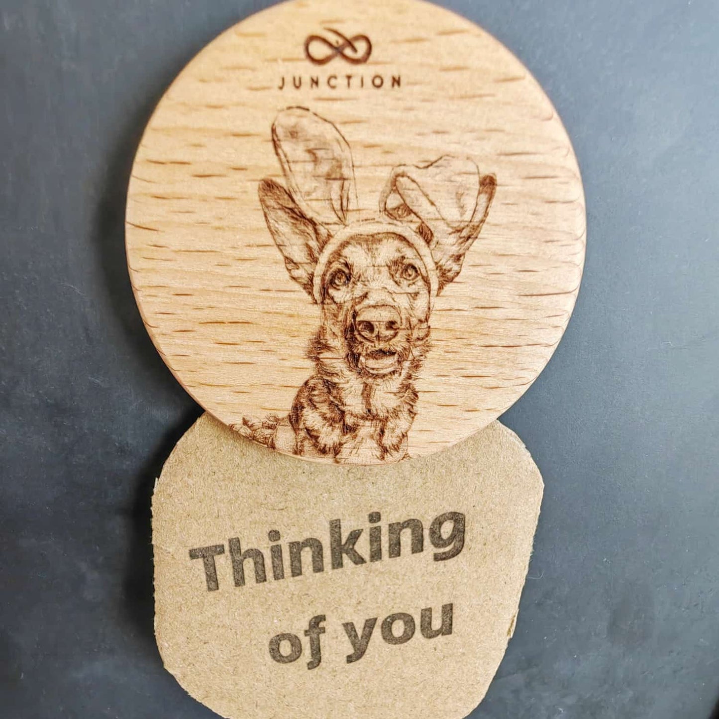 Easter German Shepherd-pet-theme-desk-decor-wooden-magnetic-clip-zero-plastic-gift