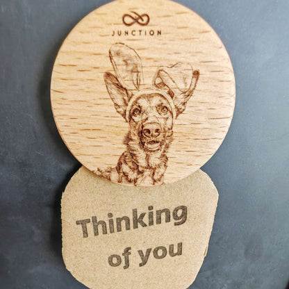 Easter German Shepherd-pet-theme-desk-decor-wooden-magnetic-clip-zero-plastic-gift