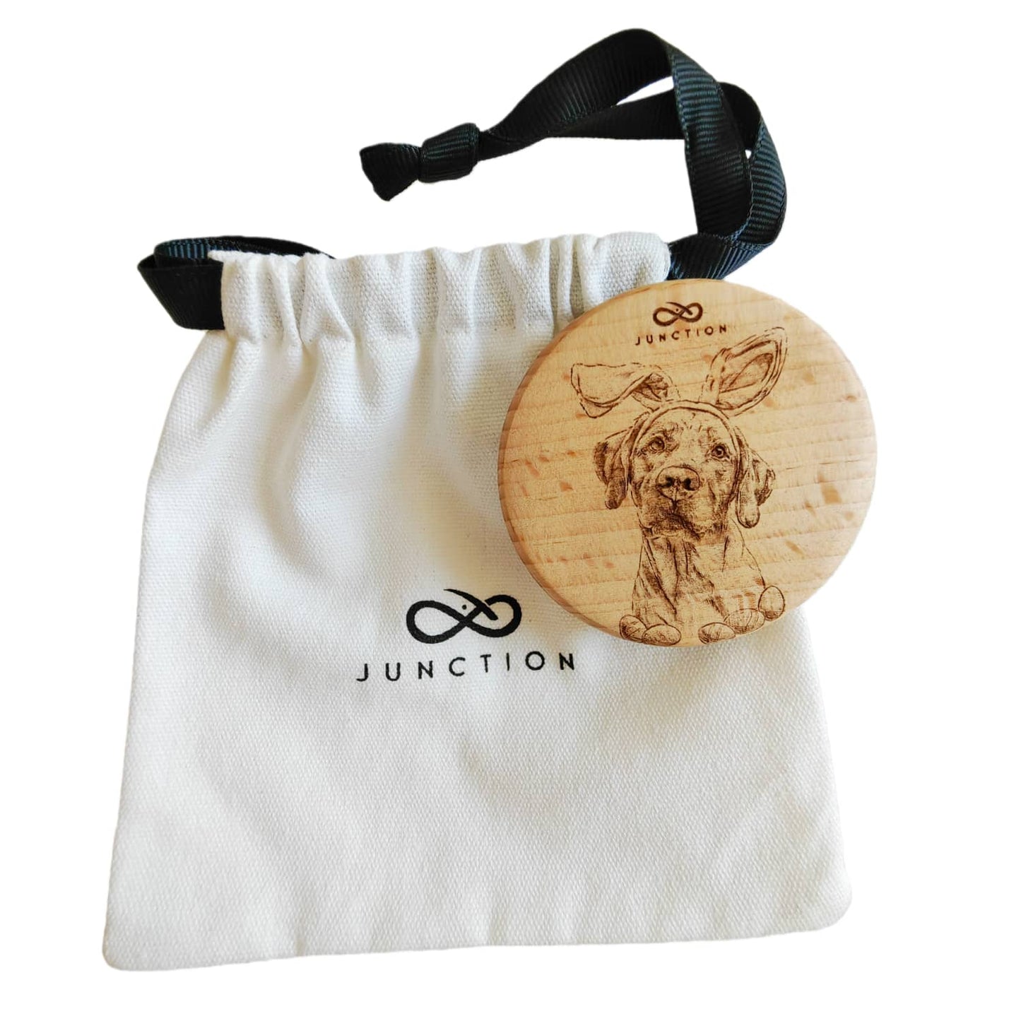 Easter Labrador-sustainable-pet-accessories-handcrafted-wood-fridge-magnet-eco-memorial-gift