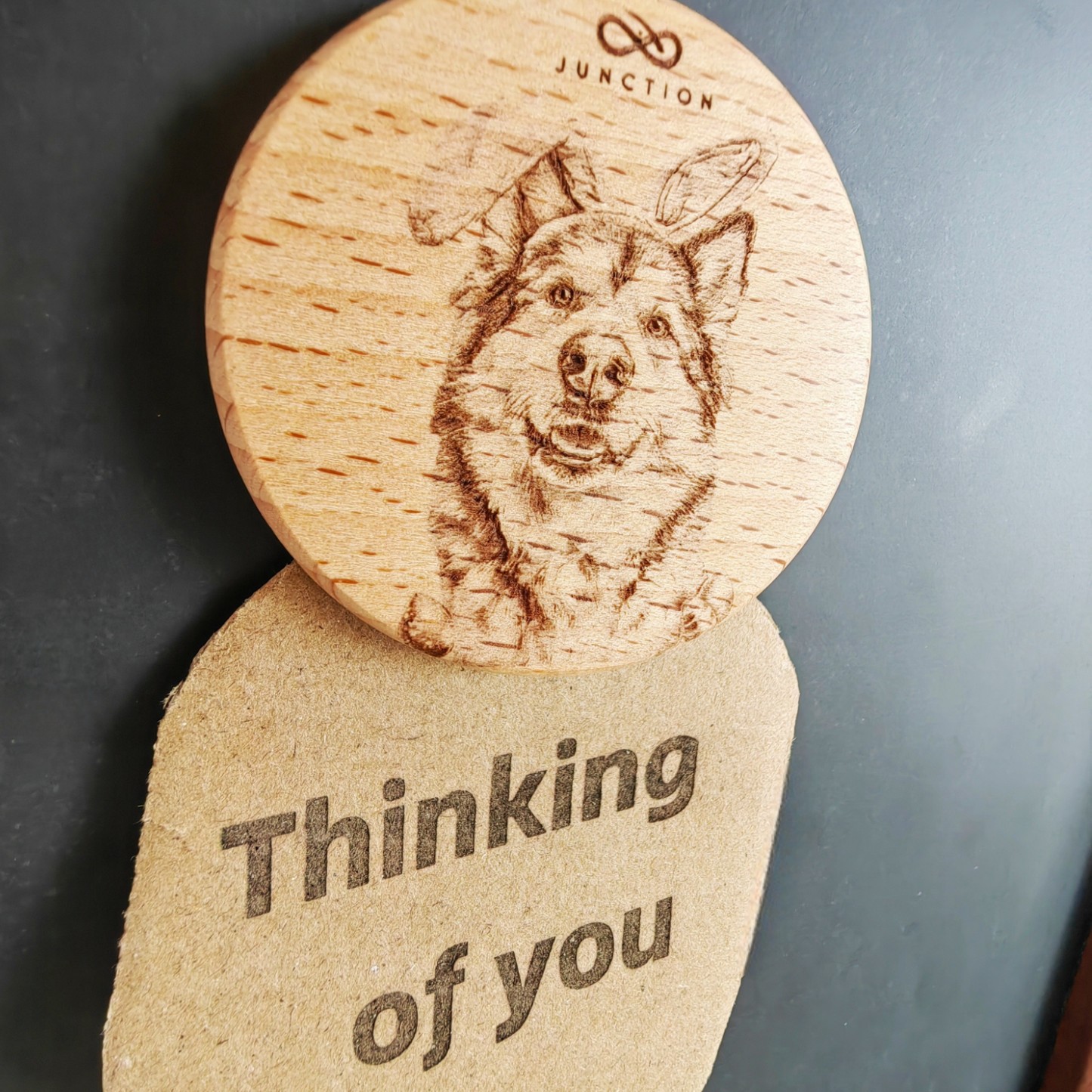  Easter "Snow Bunny" Alaskan -unique-gift-for-pet-parents-natural-wood-grain-magnet-add-joy-to-pet-space