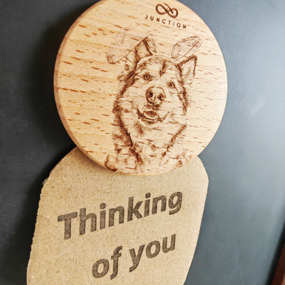  Easter "Snow Bunny" Alaskan -unique-gift-for-pet-parents-natural-wood-grain-magnet-add-joy-to-pet-space