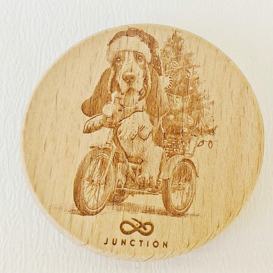 Gift for Beagle Owner-Natural Beechwood Sticky Christmas Note Magnets