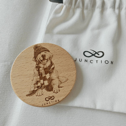 A Gift for a Golden Retriever Owner-Natural Beechwood Sticky  Note Magnets / Fridge Magnets