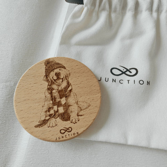 A Gift for a Golden Retriever Owner-Natural Beechwood Sticky  Note Magnets / Fridge Magnets