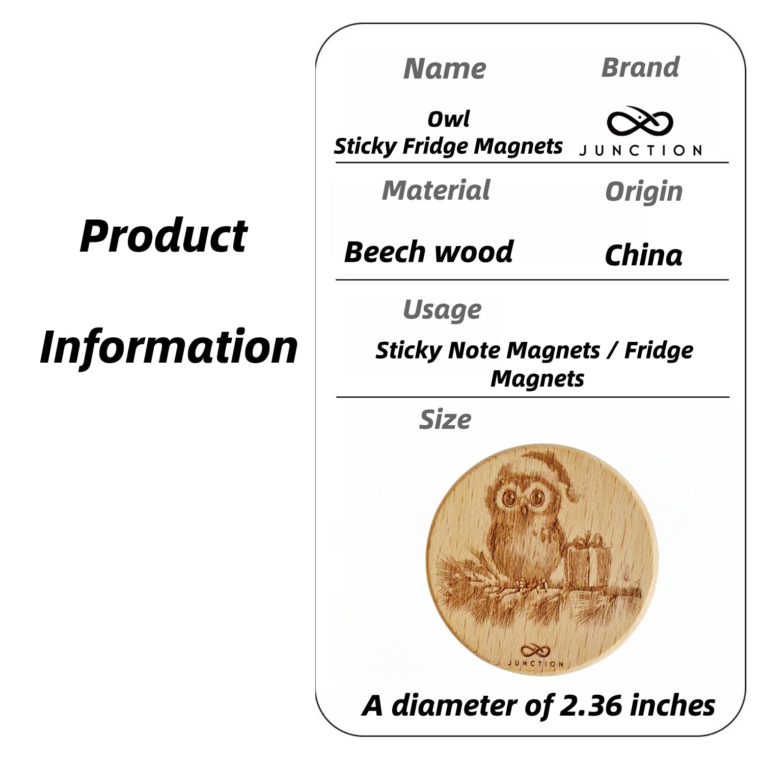 Handmade-Fridge Magnet-Owl-Christmas Gift