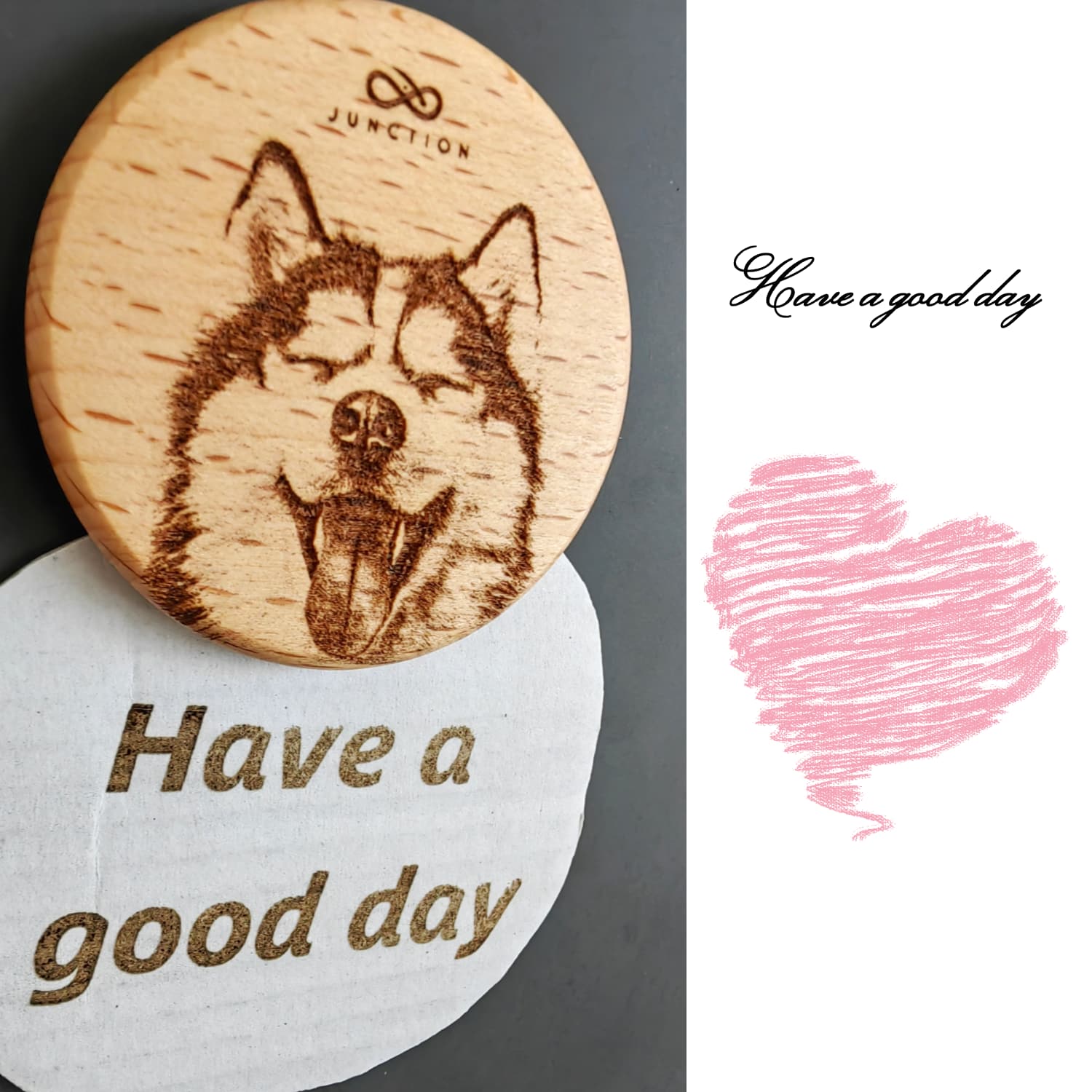 Husky-theme-desk-decor-wooden-magnetic-clip-zero-plastic-gift