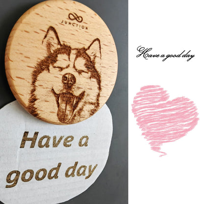 Husky-theme-desk-decor-wooden-magnetic-clip-zero-plastic-gift