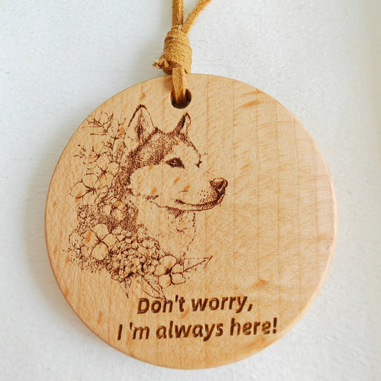 Husky-love-personalized-wooden-pendant-uk