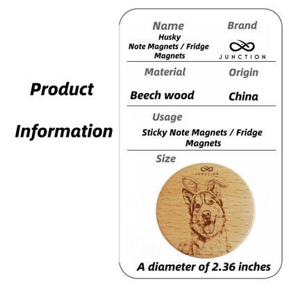 Husky Easter -artisanal-beechwood-pet-fridge-magnet-and-memo-holder-eco-conscious-gift-for-pet-owners