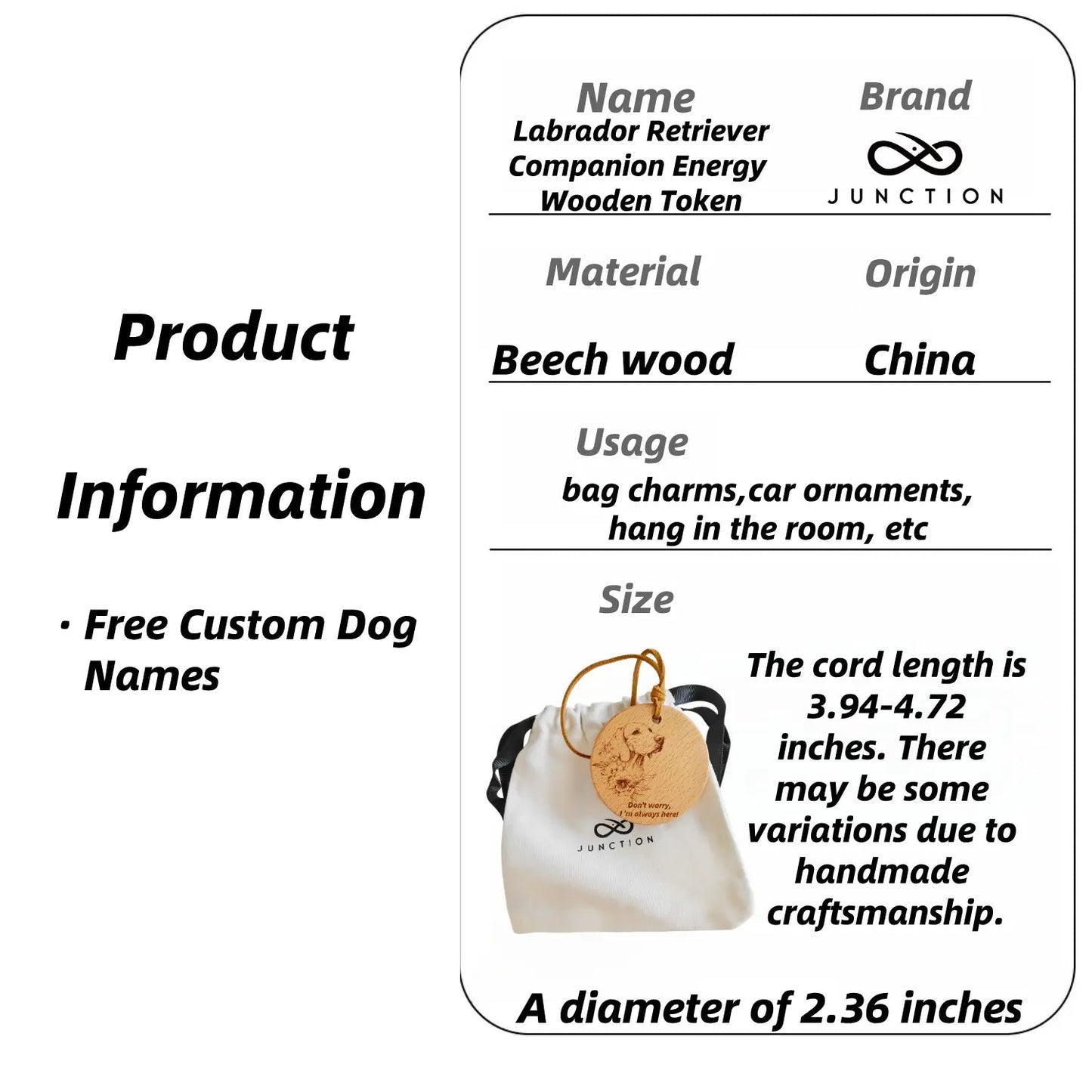 Labrador Retrierve Companion Energy Wooden Token