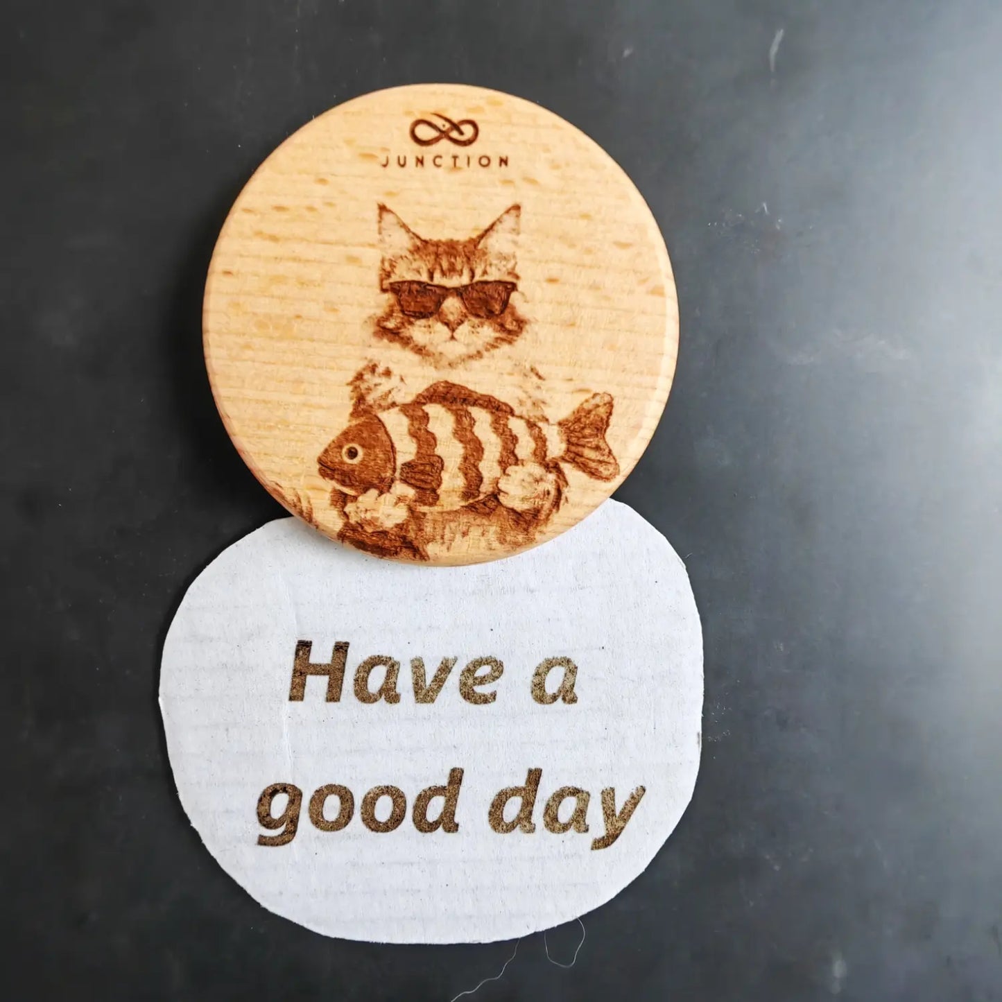 Cool Maine Coon with Fish Lucky Fridge Magnet