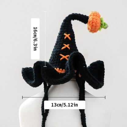  Midnight Black Halloween Hats for Dogs/Cats  Premium Yarn