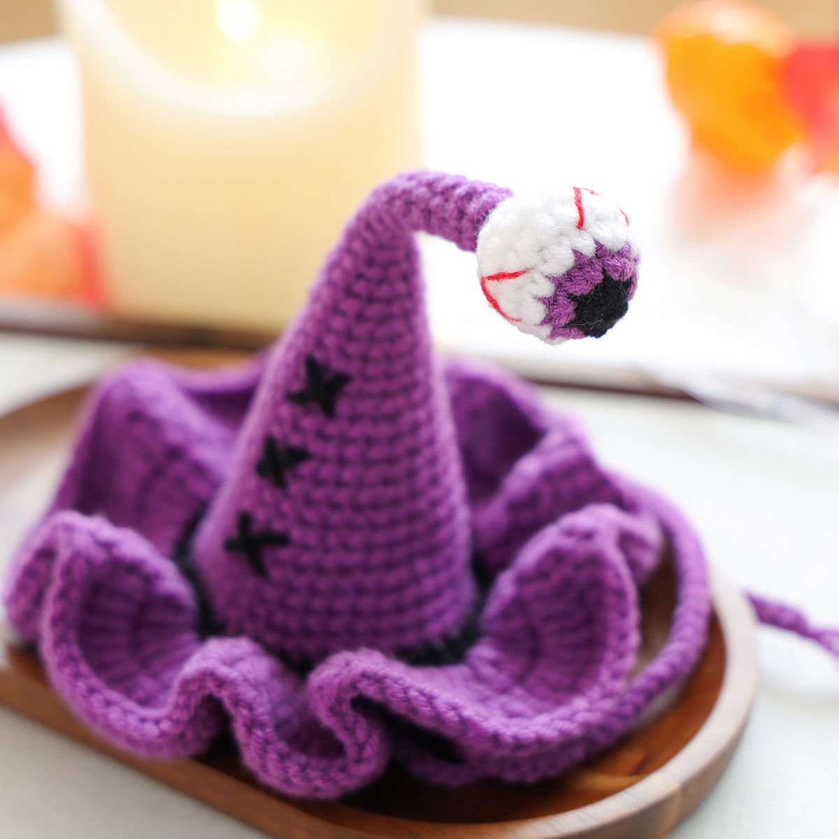 Mystic Purple Hand-Knitted  Halloween Hats for Dogs/Cats