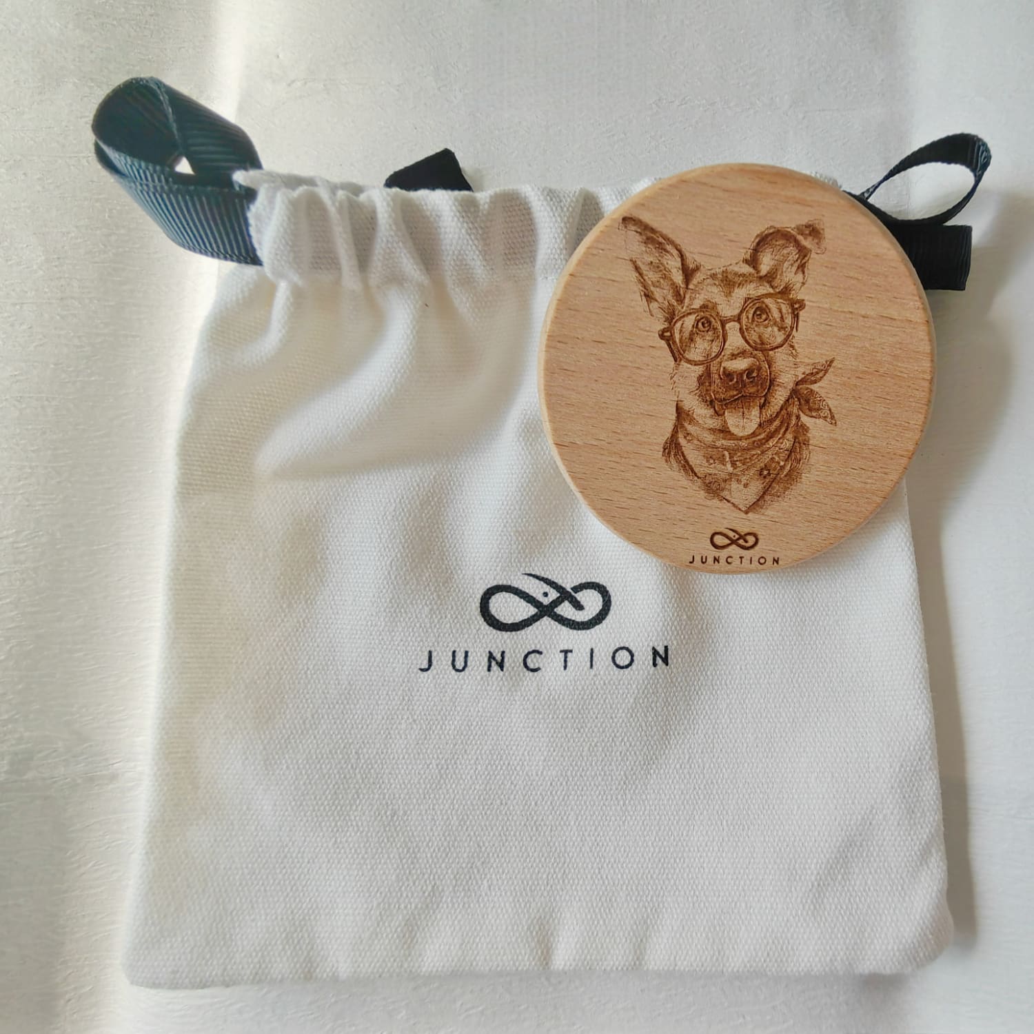 Natural Beechwood Sticky Note Magnets-German Shepherd