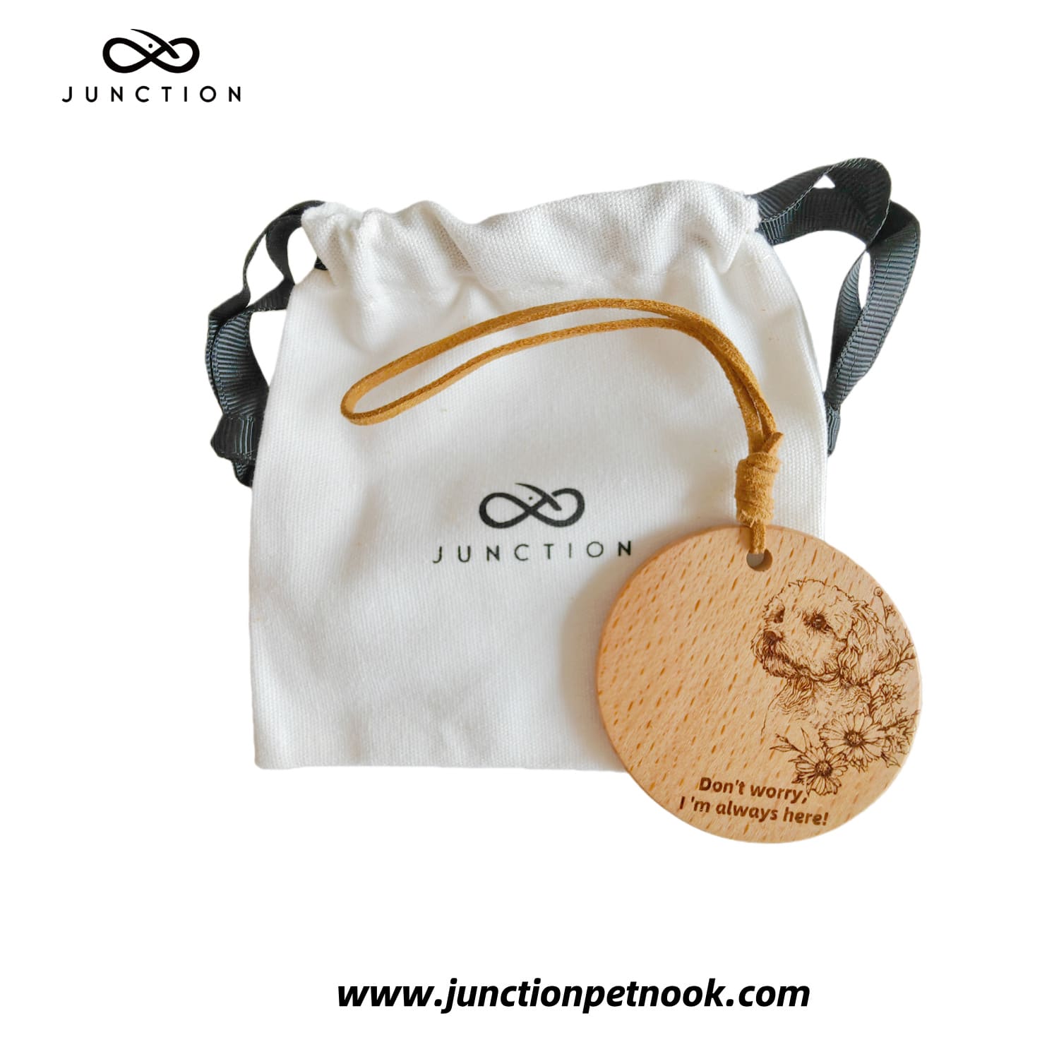 Poodle love Companion Energy Wooden Pendant for dog lovers.